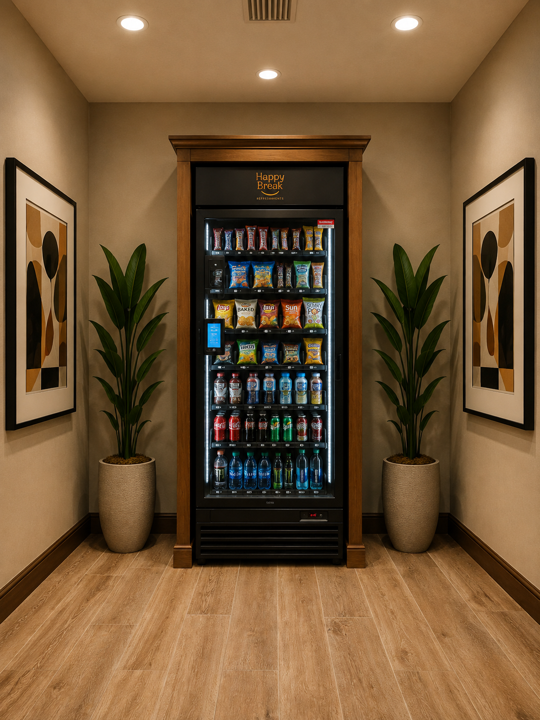 Smart Cooler integrated into an upscale shared amenity space
